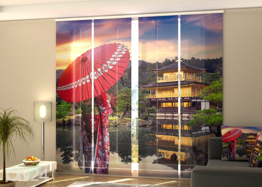 Pimendav paneelkardin Woman in Kimono 240x240 cm suurendatud
