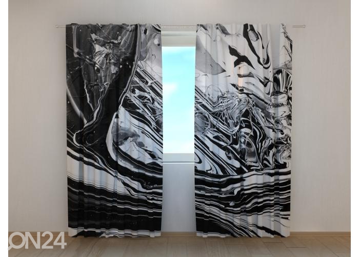 Poolpimendav fotokardin Textured Black and White Abstraction 240x220 cm suurendatud