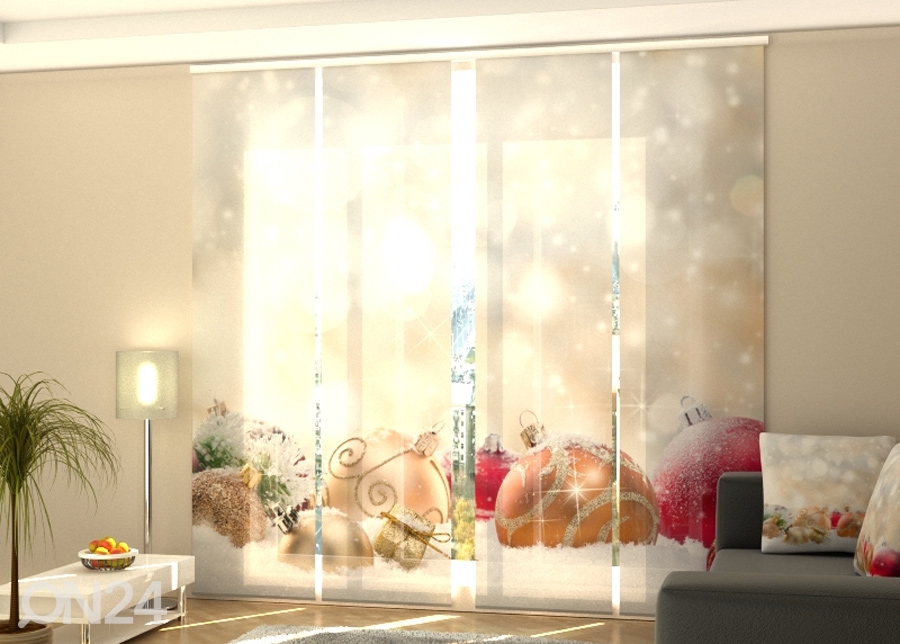 Poolpimendav paneelkardin Christmas Lights and Snow 240x240 cm suurendatud