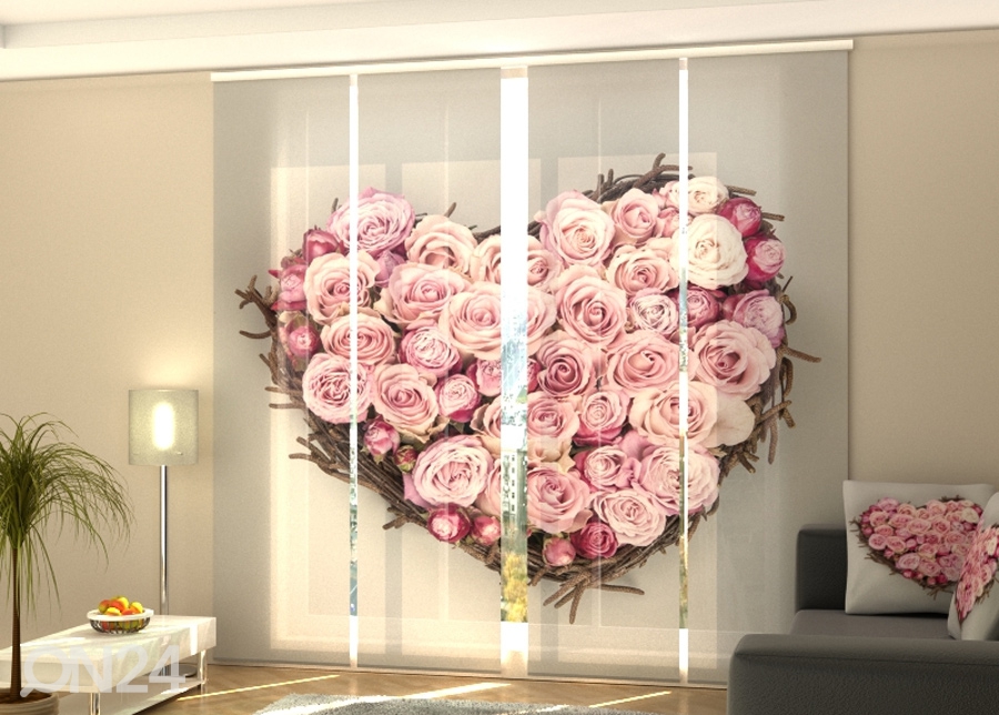 Poolpimendav paneelkardin Heart of Love 240x240 cm suurendatud