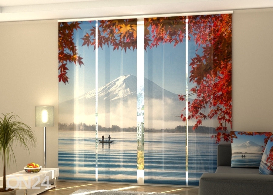 Poolpimendav paneelkardin Mountain Fuji and Lake Kawaguchiko 240x240 cm suurendatud