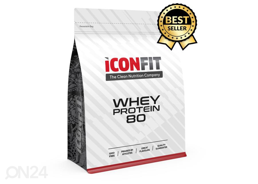 Proteiin Whey Protein 80 1 kg maasika Iconfit suurendatud
