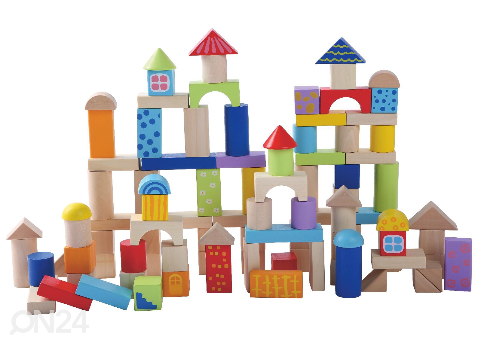 Puidust värvilised ehitusklotsid Gerardo's Toys suurendatud