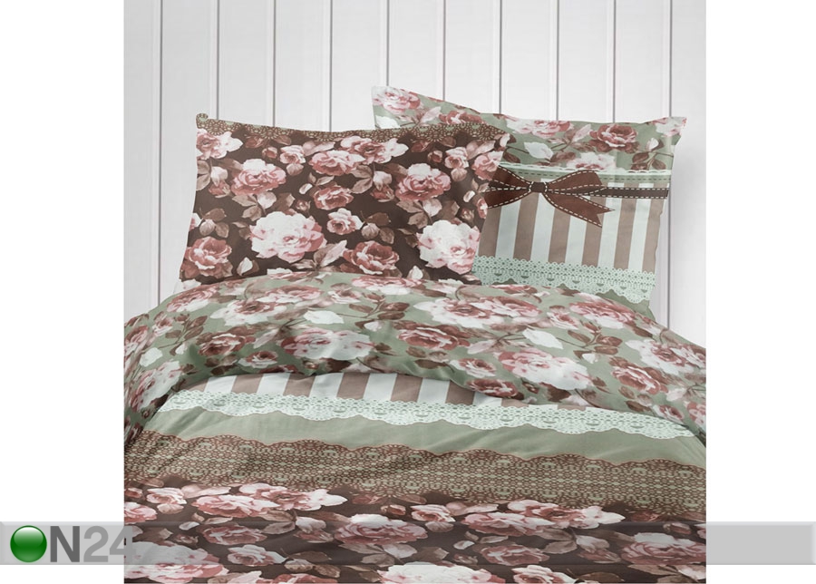 Puuvillasatiinist voodipesukomplekt 150x210 cm suurendatud