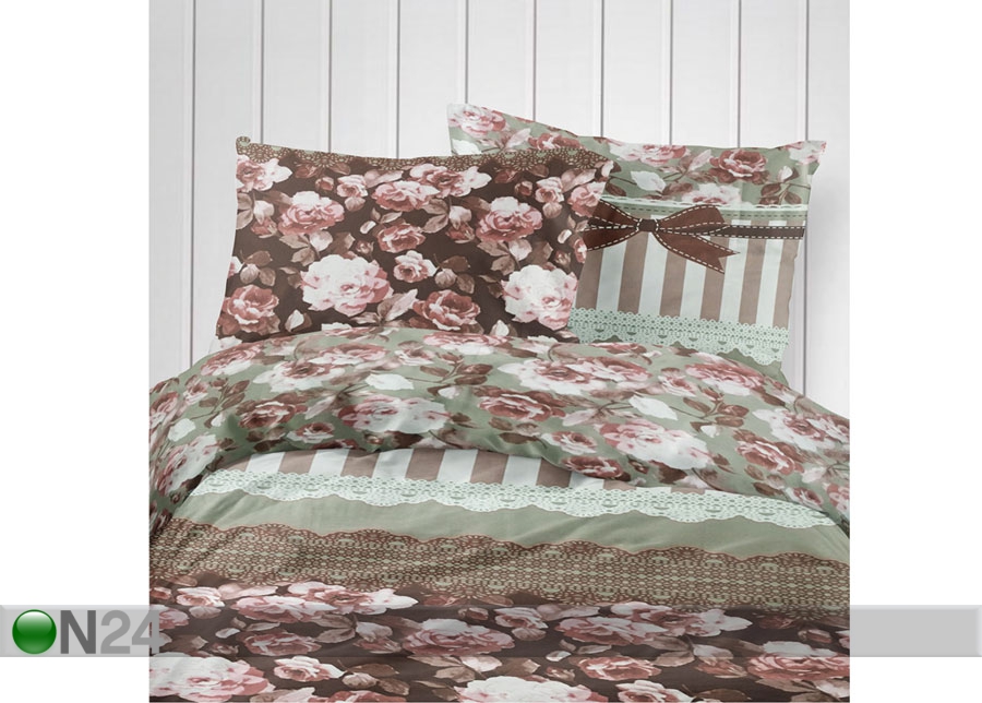 Puuvillasatiinist voodipesukomplekt 200x210 cm suurendatud