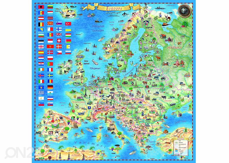 Regio Euroopa piltkaart riputusliistudega suurendatud