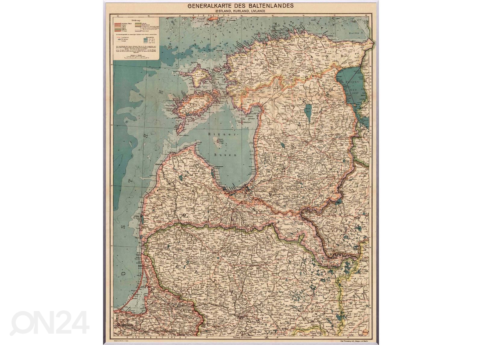 Regio seinakaart Generalkarte des Baltenlandes suurendatud