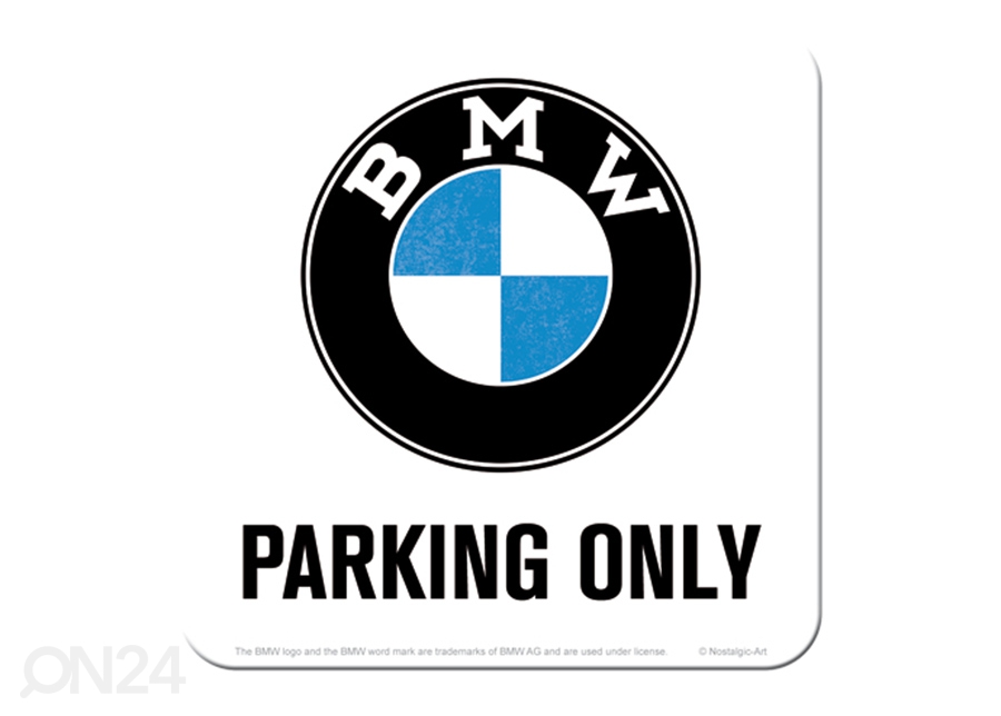 Retro klaasialus BMW Parking Only 4 tk suurendatud