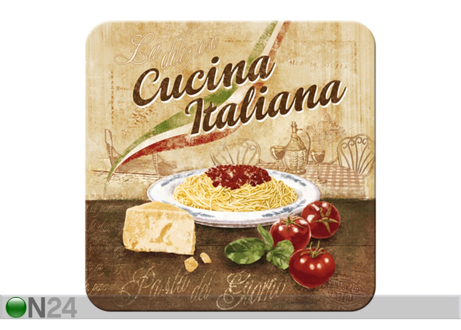 Retro klaasialus Cucina Italiana 4 tk suurendatud