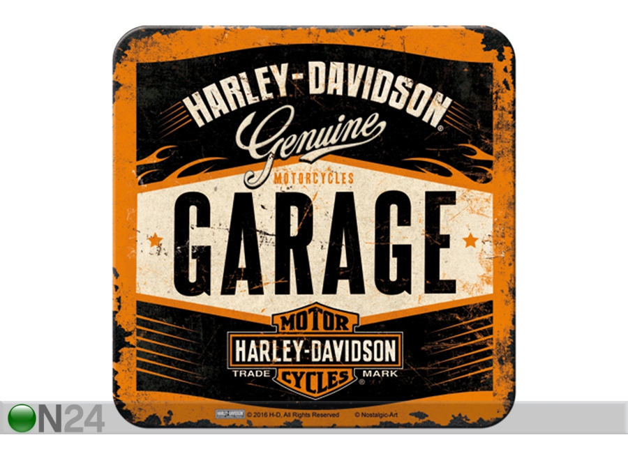 Retro klaasialus Harley-Davidson Garage 4 tk suurendatud