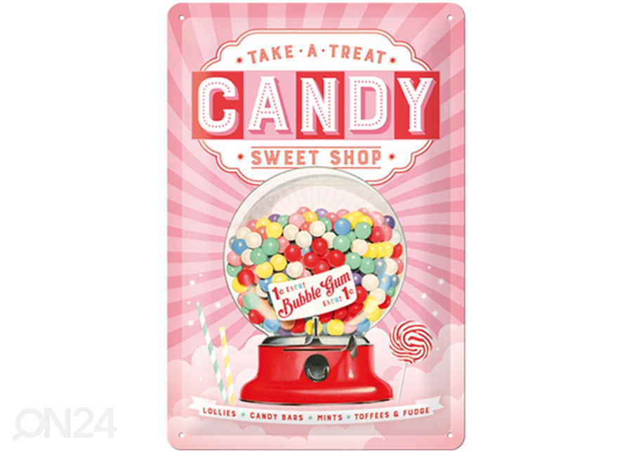 Retro metallposter Candy 20x30 cm suurendatud