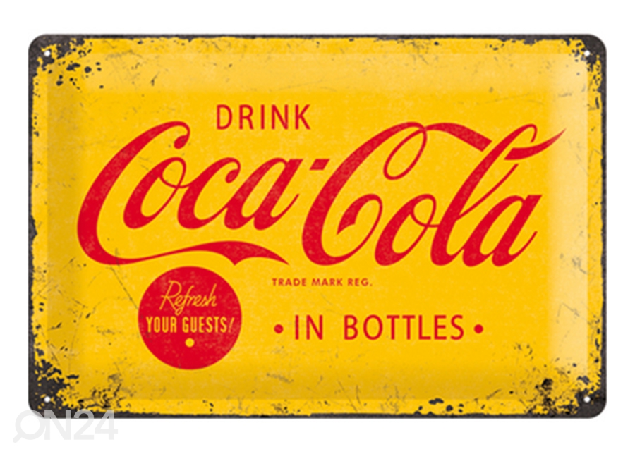 Retro metallposter Coca-Cola In Bottles 20x30 cm suurendatud