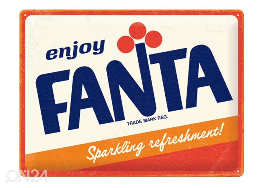Retro metallposter Fanta - Logo 30x40 cm suurendatud