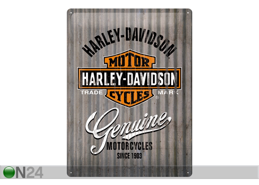 Retro metallposter Harley-Davidson Genuine lI 30x40 cm suurendatud