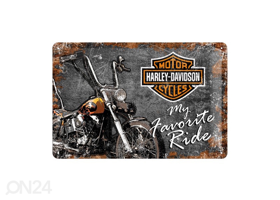 Retro metallposter Harley-Davidson My Favorite Ride 20x30cm suurendatud