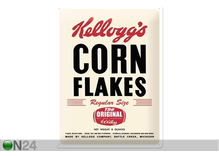 Retro metallposter Kellogg's Corn Flakes The Original 30x40 cm suurendatud