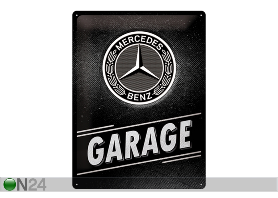 Retro metallposter Mercedes-Benz - Garage 30x40 cm suurendatud