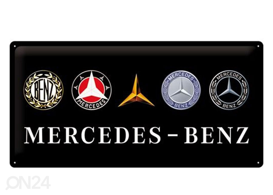Retro metallposter Mercedes-Benz logo 25x50 cm suurendatud
