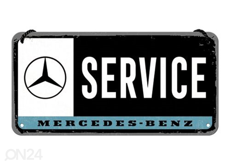 Retro metallposter Mercedes-Benz Service 10x20 cm suurendatud