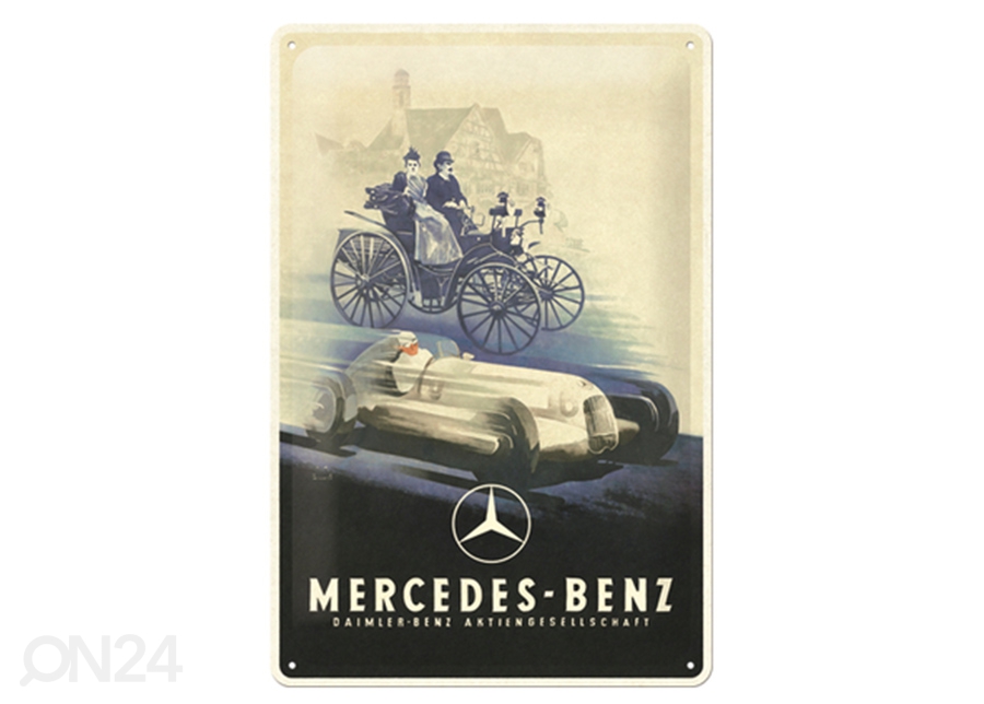 Retro metallposter Mercedes Benz - Silver Arrow Historic 20x30 cm suurendatud