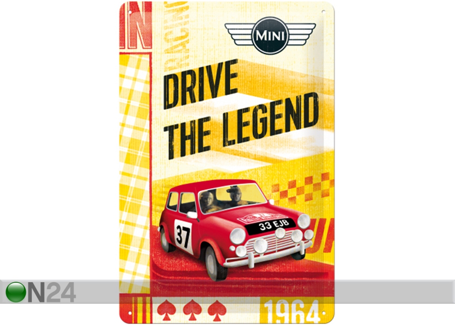 Retro metallposter Mini Drive The Legend 20x30 cm suurendatud