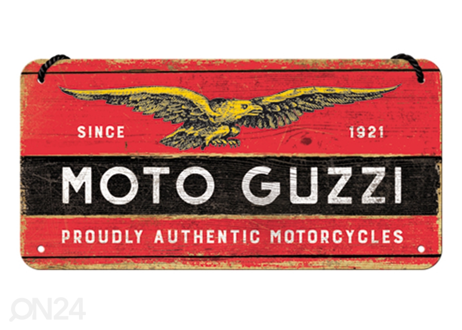 Retro metallposter Moto Guzzi 10x20 cm suurendatud