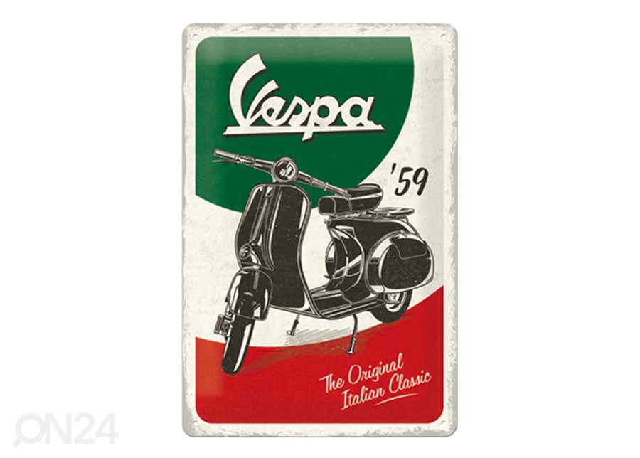 Retro metallposter Vespa The Original Italian Classic 20x30 cm suurendatud