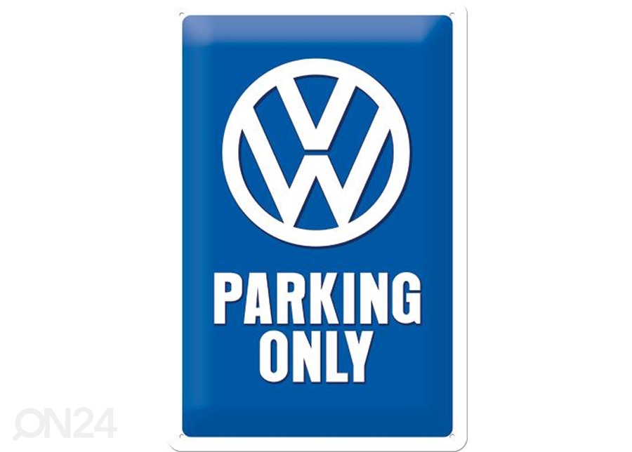 Retro metallposter VW Parking only 20x30cm suurendatud
