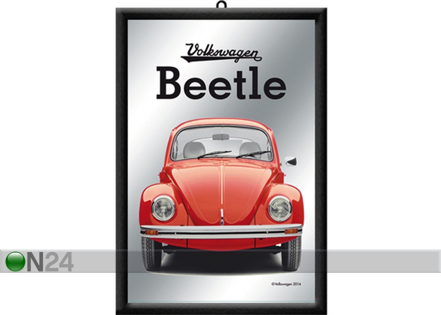 Retro reklaampeegel VW Beetle punane suurendatud