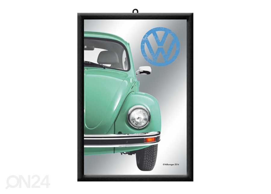 Retro reklaampeegel VW Beetle roheline suurendatud