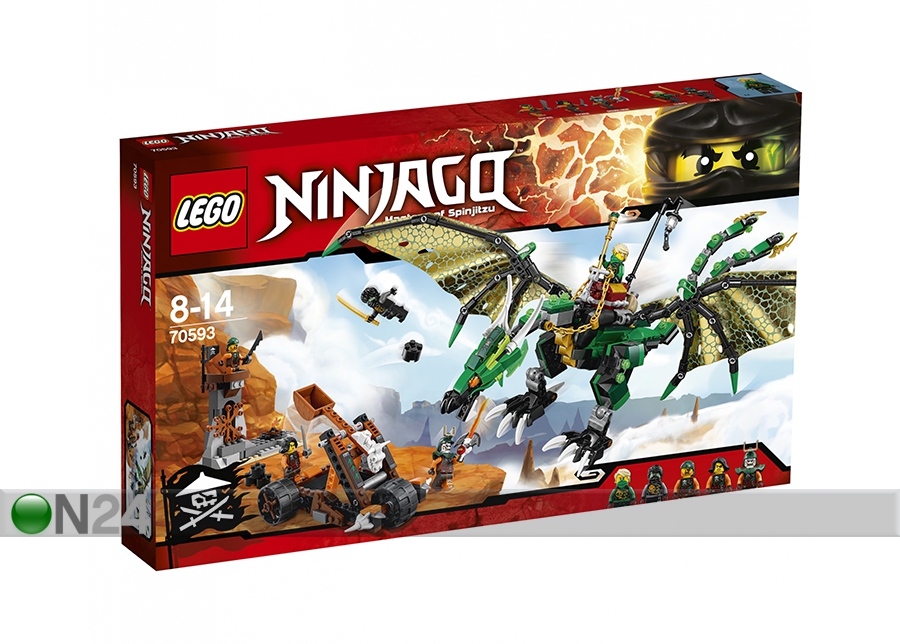 Roheline NRG draakon Lego Ninjago suurendatud