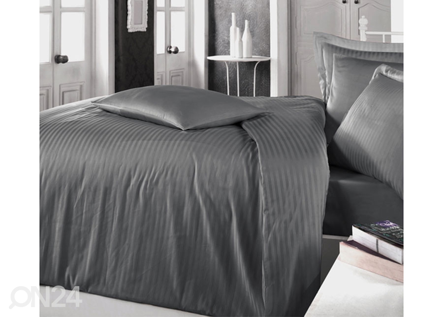 Satiinist voodipesukomplekt Anthrazit 200x220 cm suurendatud