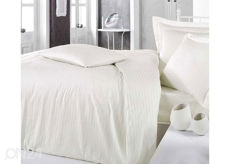 Satiinist voodipesukomplekt Krem 200x220 cm suurendatud