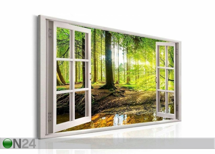 Seinapilt Forest view window 120x80 cm suurendatud
