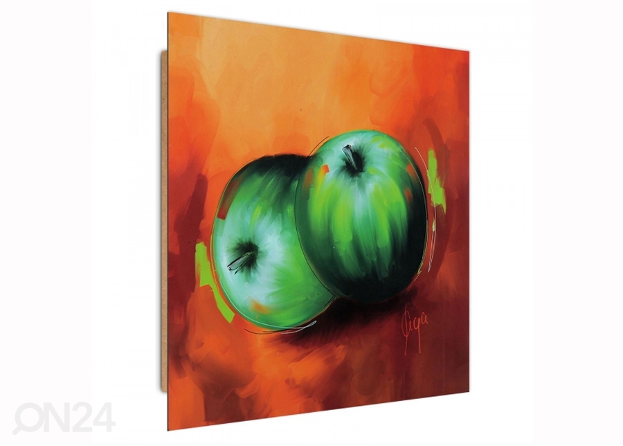 Seinapilt Green apples 3D 30x30 cm suurendatud