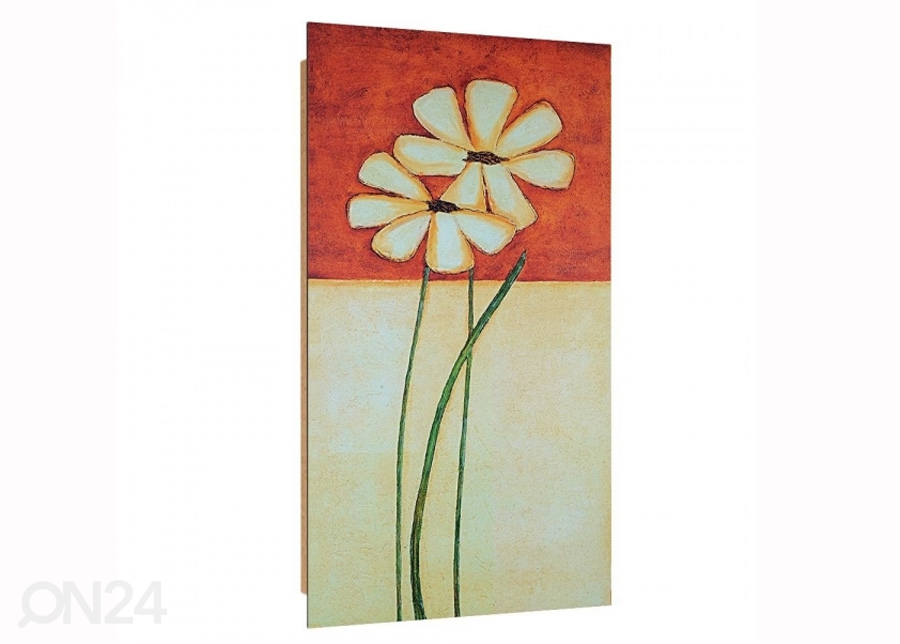 Seinapilt Painted daisies 3D 50x100 cm suurendatud