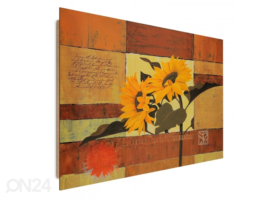 Seinapilt Painted sunflowers 3D 98x68 cm suurendatud