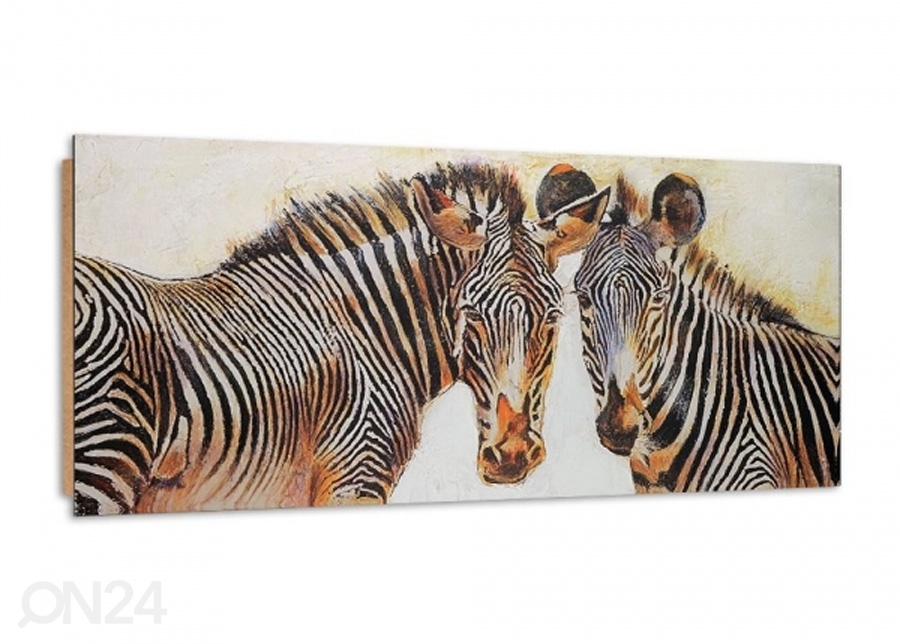 Seinapilt Painted Zebras 3D 100x50 cm suurendatud