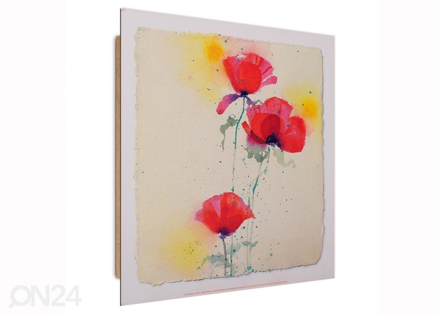 Seinapilt Poppies 1 3D 30x30 cm suurendatud