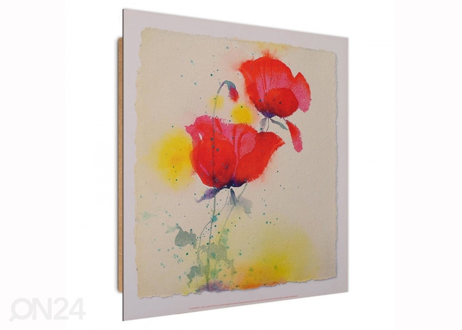 Seinapilt Poppies 3D 30x30 cm suurendatud