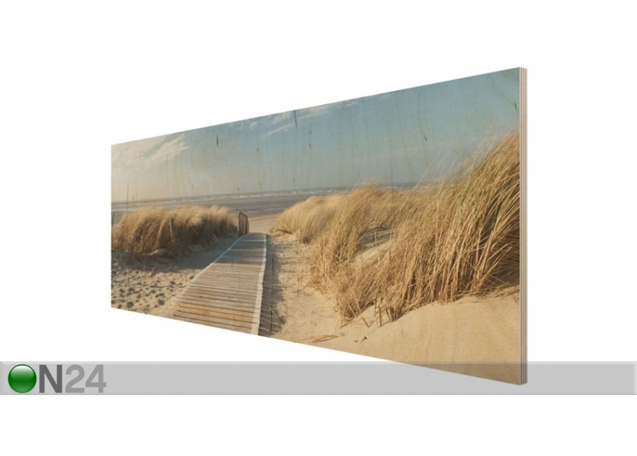 Seinapilt puidul Baltic beach 40x100 cm suurendatud