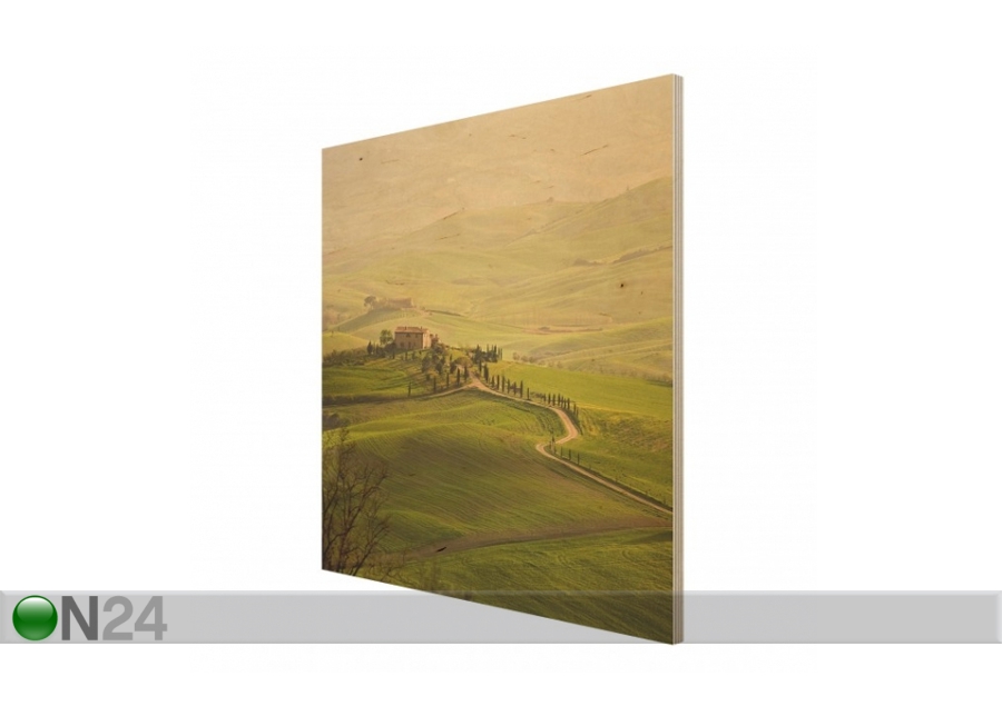 Seinapilt puidul Chianti Tuscany 45x45 cm suurendatud