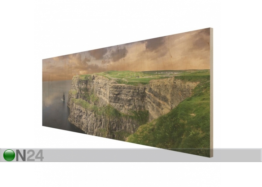 Seinapilt puidul Cliffs of Moher 40x100 cm suurendatud