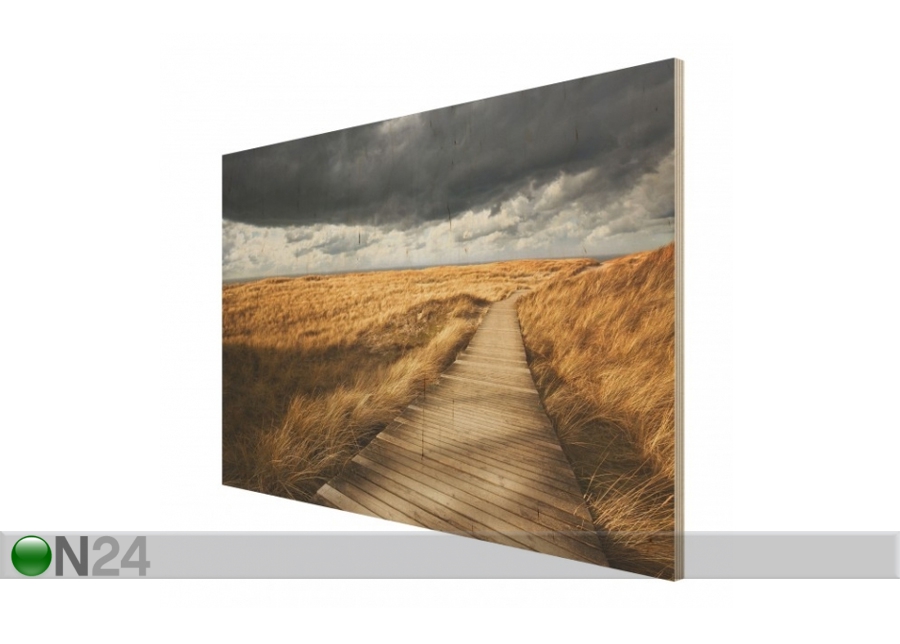 Seinapilt puidul Pathway Through The Dunes 75x120 cm suurendatud