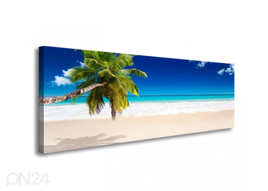 Seinapilt Tropical beach with palm tree 120x40 cm suurendatud