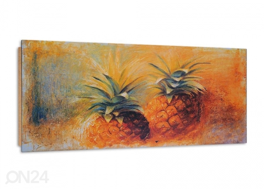 Seinapilt Two painted pineapples 3D 100x50 cm suurendatud