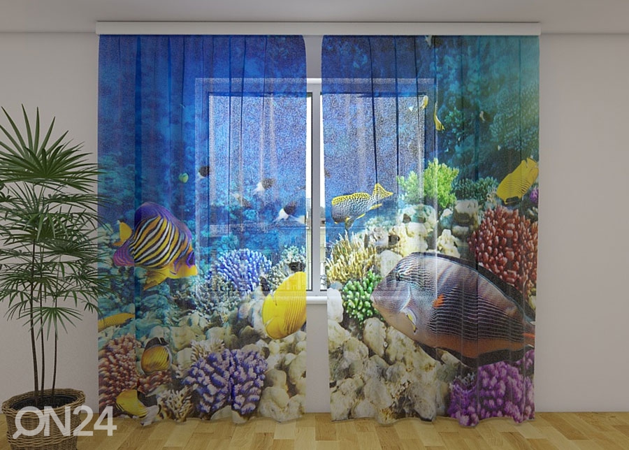 Šifoon-fotokardin Sea fairy tale 240x220 cm suurendatud