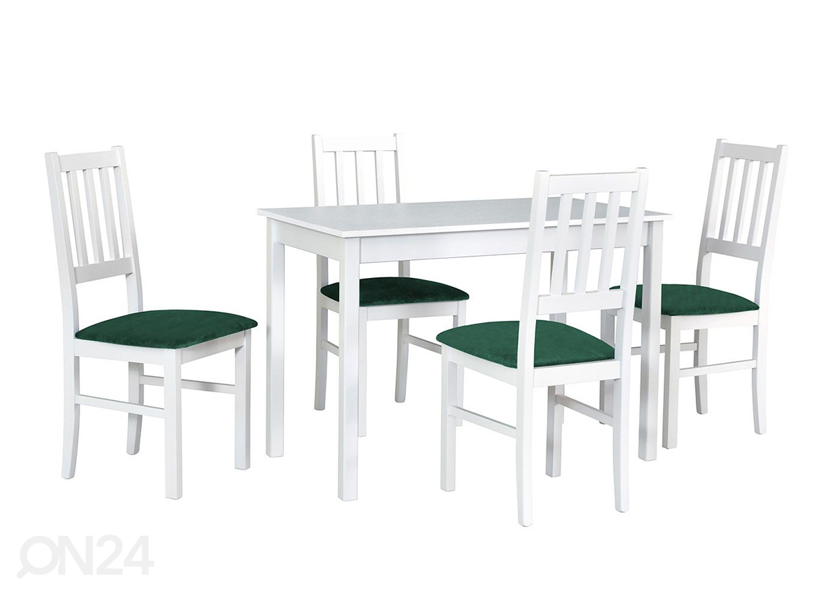 Söögilaud 110x60 cm + 4 tooli suurendatud