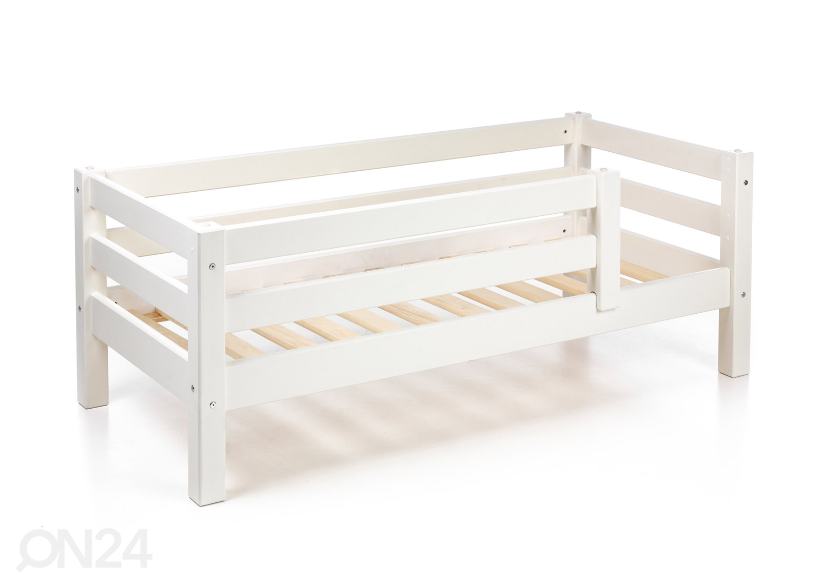 Suwem täispuidust voodi Liisa turvapiiretega 70x160 cm suurendatud