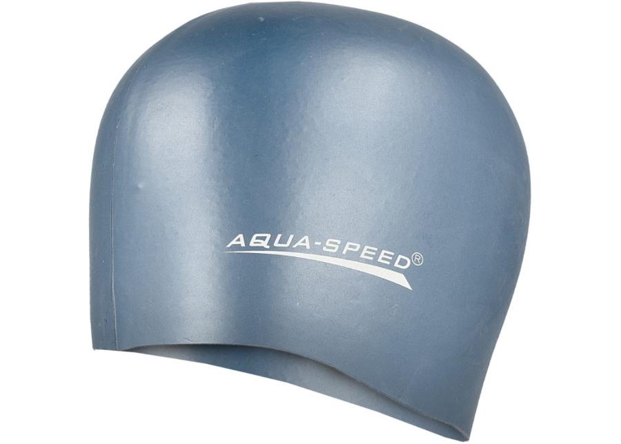 Täiskasvanute ujumismütsAqua-Speed silikoon Mega 22 tumehall suurendatud